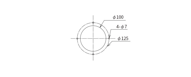 ダクトフランジ取付穴加工図