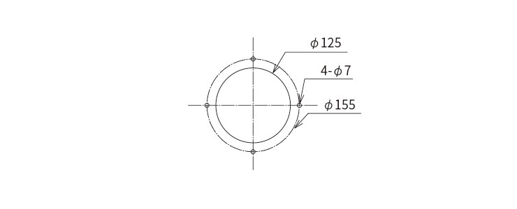 ダクトフランジ取付穴加工図