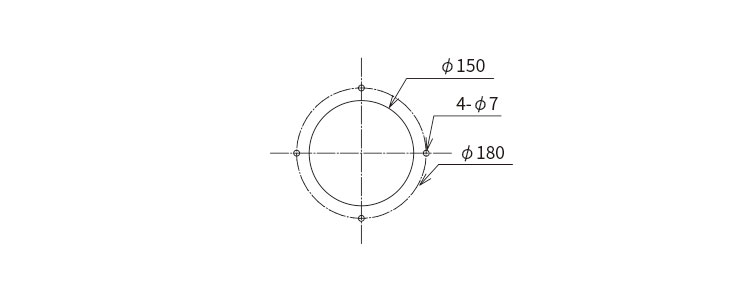 ダクトフランジ取付穴加工図