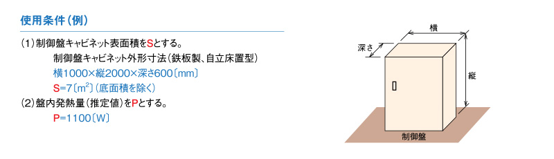 機種選定に必要な制御盤の使用条件